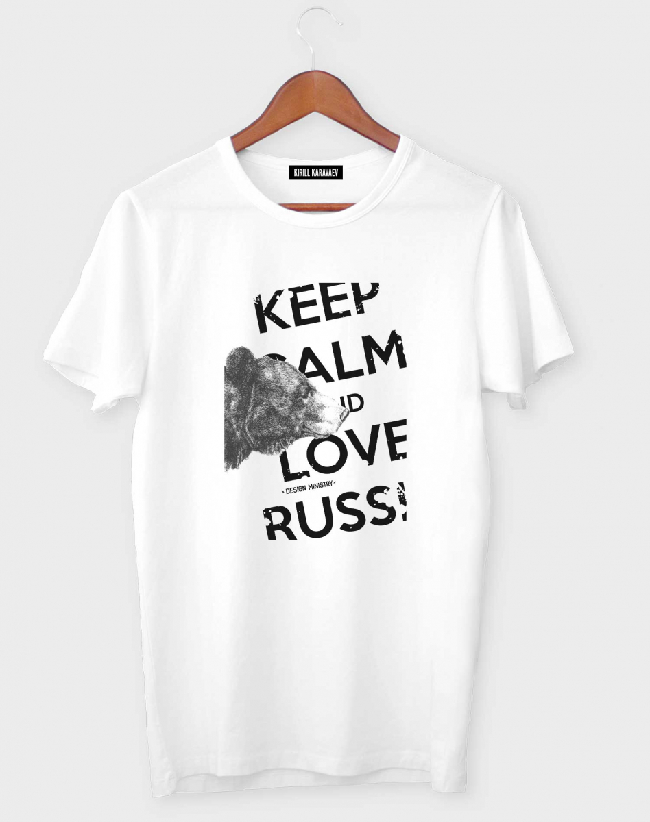 ФУТБОЛКА KEEP CALM AND LOVE RUSSIA (BEAR)