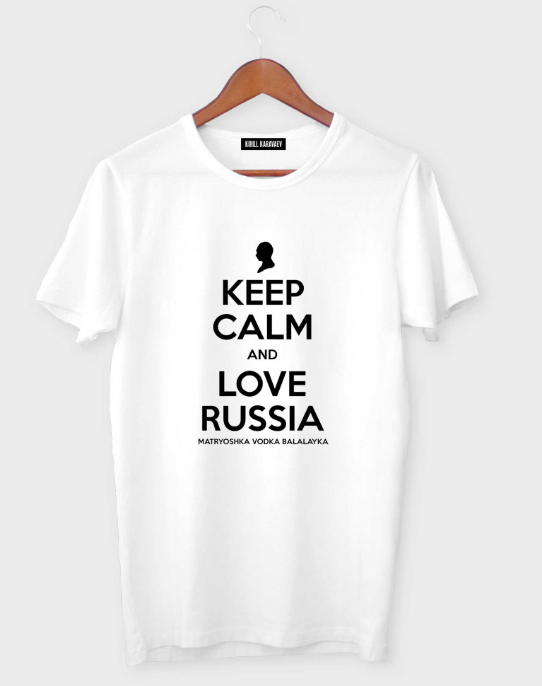 ФУТБОЛКА KEEP CALM AND LOVE RUSSIA WHITE
