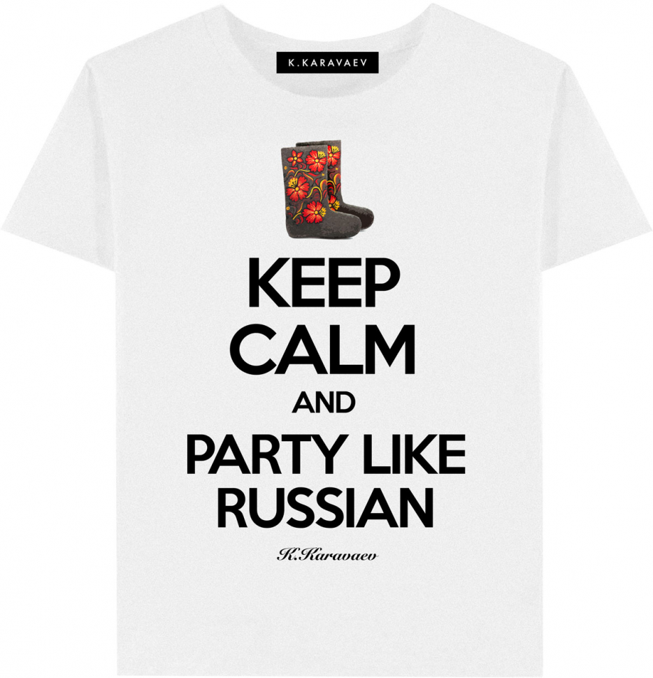 ФУТБОЛКА KEEP CALM AND PARTY LIKE RUSSIAN