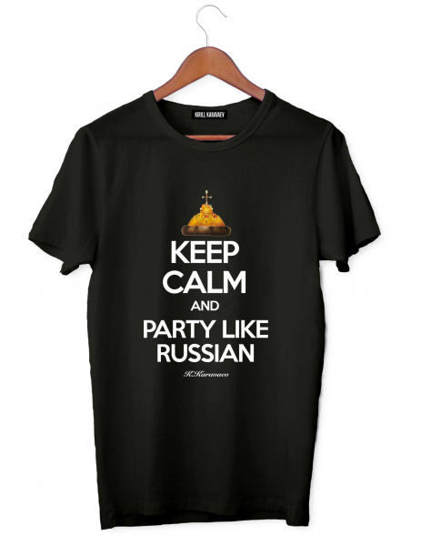 ФУТБОЛКА KEEP CALM AND PARTY LIKE RUSSIAN  (ШАПКА)